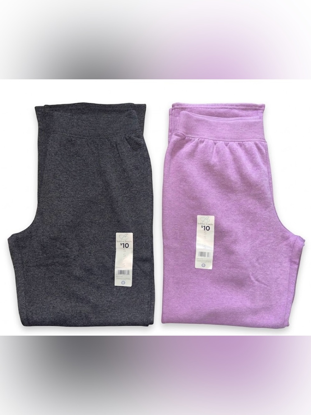 NWT🏷️ Bobbie Brooks x2 Charcoal Grey & Purple Ladies Sweatpants Size Small